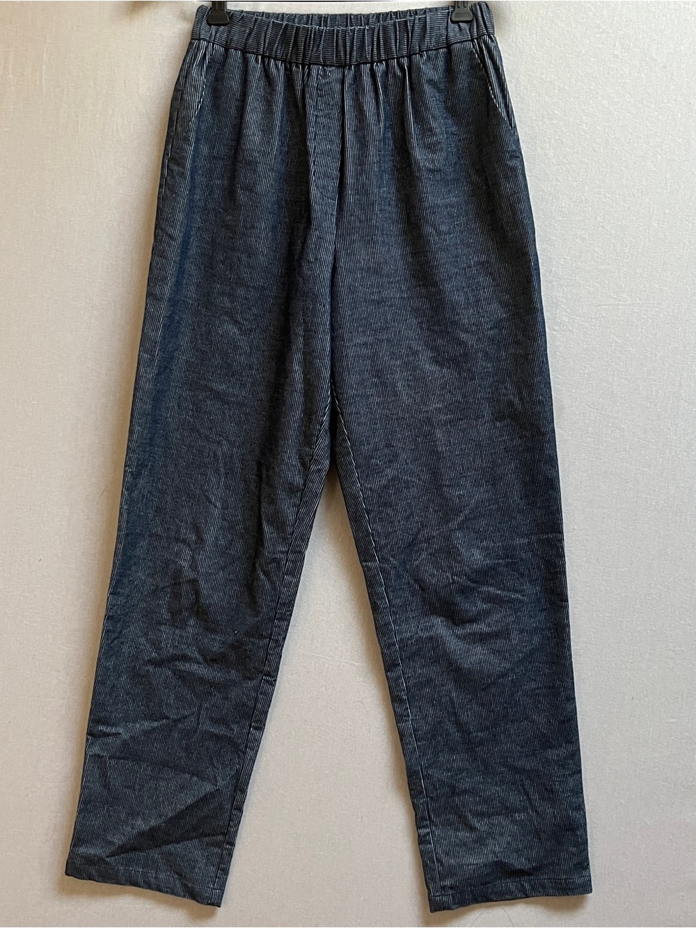 FRNCH Paris Elastic Waist Dark Gray Casual Straight Leg Pants M